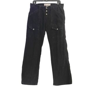 Vintage Y2K Cargo Corduroy Low Rise Black Cargo Pants 12 Skater 90s‎ Festival